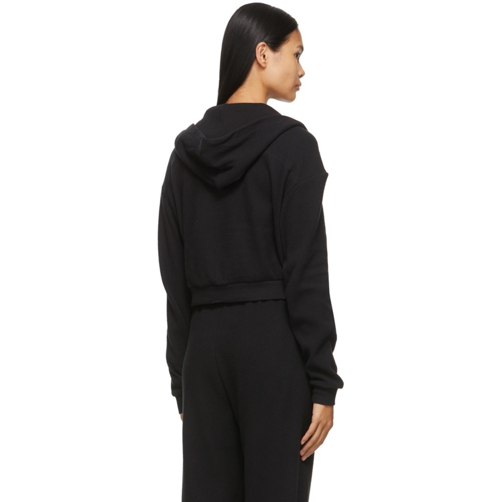 SOLD - NWOT Skims Black Waffle Knit Zip Up Hoodie Sz S - Picture 3 of 16
